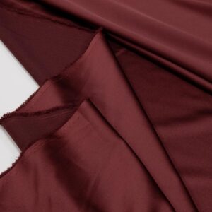 Stoff Satin Kunstfaser glänzend bordeauxrot