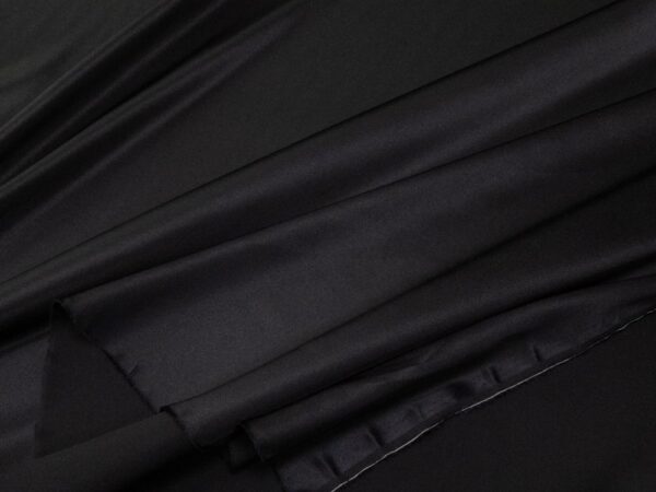 Stoff Seidensatin el. Schwarz – Bild 2