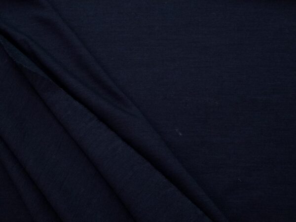 Stoff Wolljersey uni dunkelblau