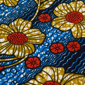 Stoff Doppelseitiger Wax beige Blumen im Wasser