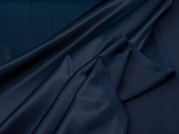 Stoff Satin Stretch 300 BW dunkelblau – Bild 2