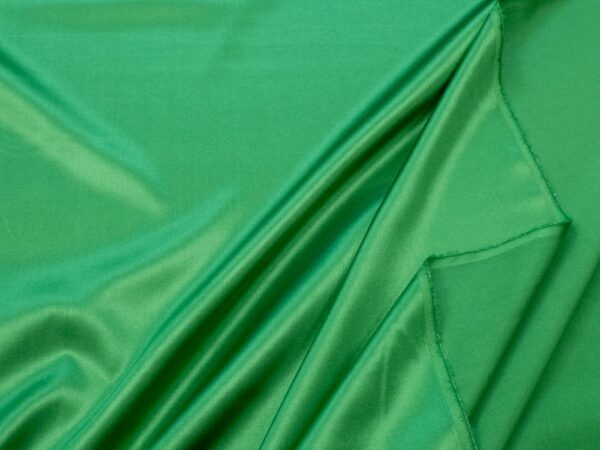 Stoff Seidensatin Stretch grasgrün