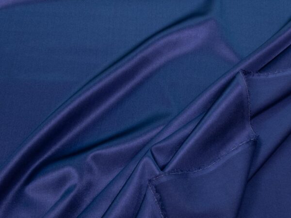 Stoff Seidensatin Stretch midnight Sail Blue