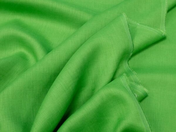 Stoff vorgewaschenes Leinen uni Classic green – Bild 2