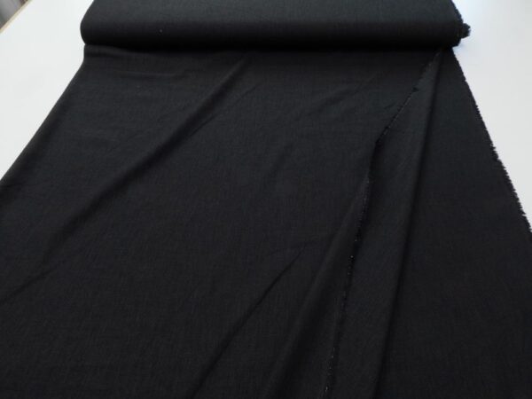 Stoff Leinen-Bambus Twill schwarz – Bild 3