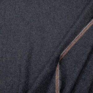 Stoff WollTuch uni aufgeraut dunkelgrau