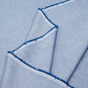 Stoff Oxford Baumwolle organic jeansblau-weiss