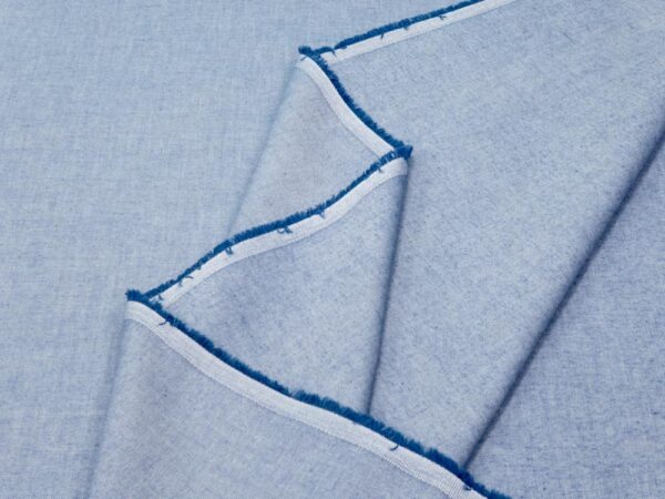 Stoff Oxford Baumwolle organic jeansblau-weiss