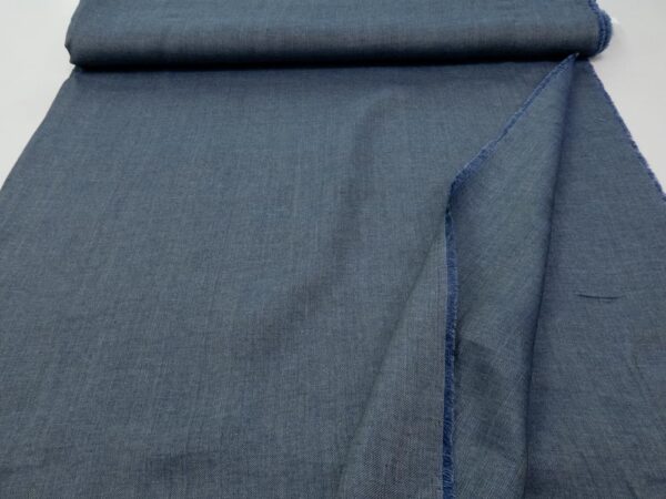 Stoff Leinen Italien cross dye Köper Blau-natur – Bild 3