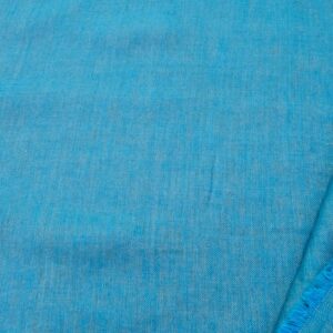 Stoff Leinen Italien cross dye Köper türkis-natur