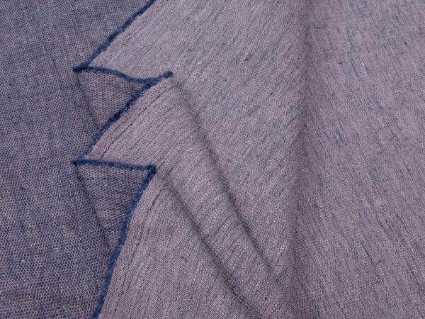 Stoff Bio-Hanf gröbere Struktur blau-rosa – Bild 2