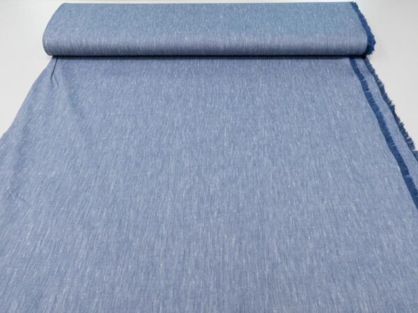 Stoff Leinen-Lyocell Stretch meliert marine – Bild 3