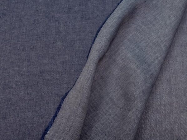 Stoff Leinen jeans-hellgrau