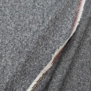 Stoff Wolle-Baumwolle Tweed grau-schwarz-weiss