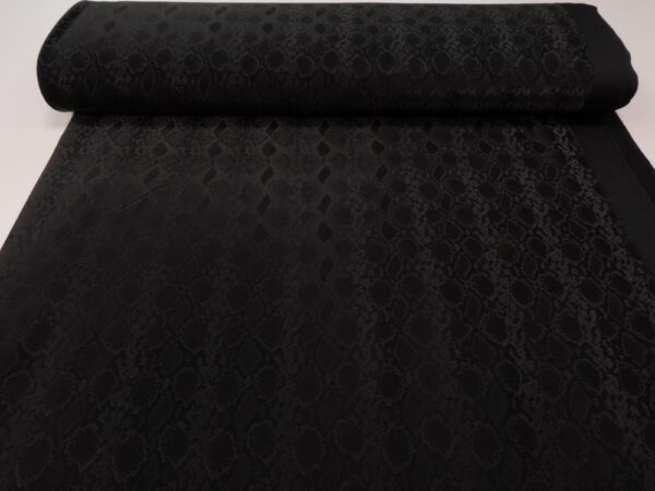 Stoff Kunst-Leder BI-ELASTISCH schwarz Schlangenmuster – Bild 3