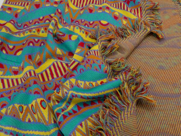 Stoff Merino Jacquard extrafein Multicolor Rainbow – Bild 2