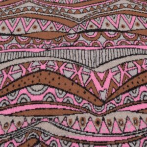 Stoff Merino Jacquard extrafein Multicolor rosabraun
