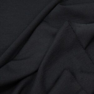 Stoff Merino -Strick extrafein Interlock schwarz