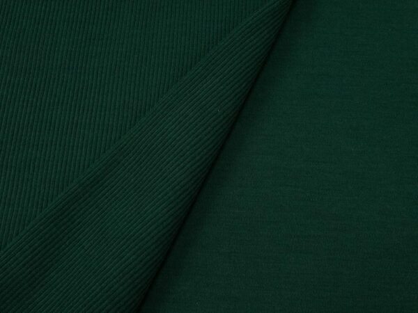 Stoff Merino -Strick extrafein Interlock flaschengrün – Bild 3