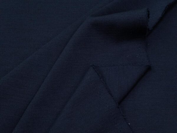 Stoff Merino -Strick extrafein Interlock nachtblau