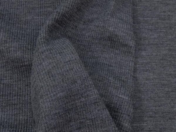 Stoff Bündchen Merino Wolle dunkelgrau meliert – Bild 3