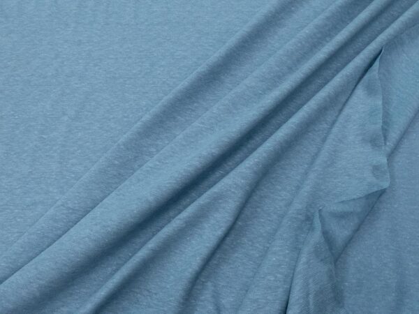 Stoff Leinen-Baumwolle Strick Storm Blue meliert – Bild 2