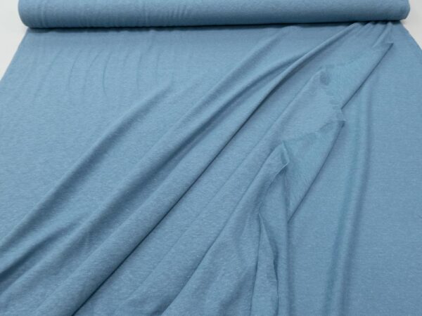 Stoff Leinen-Baumwolle Strick Storm Blue meliert – Bild 3