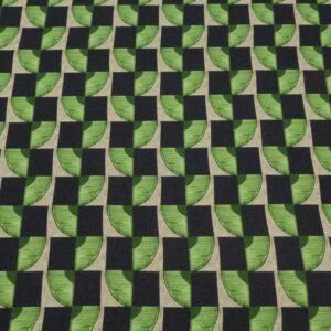 Stoff Viskosejersey bedruckt Apfelmosaik grün-schwarz