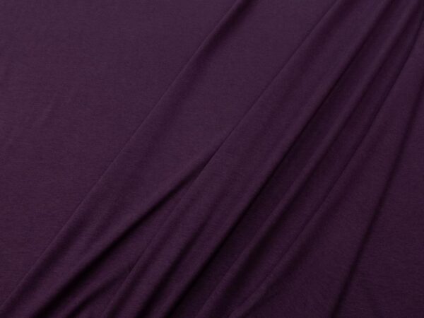 Stoff Interlock Bambus-Baumwolle Blackberry Wine