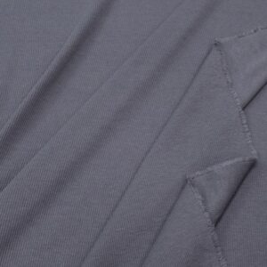 Stoff Rippe Bambus-Baumwolle Stahlgrau