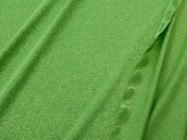 Stoff Viskose Jersey Glitzer Lime-gold