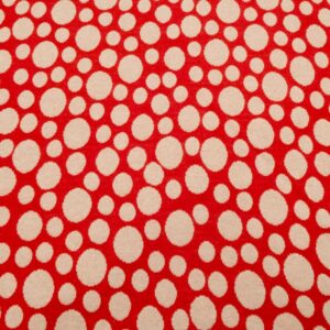 Stoff Baumwolle Jacquard Stretch Punkte rot-beige