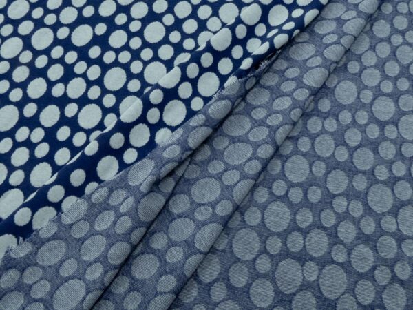 Stoff Baumwolle Jacquard Stretch Punkte blau-hellblau – Bild 2