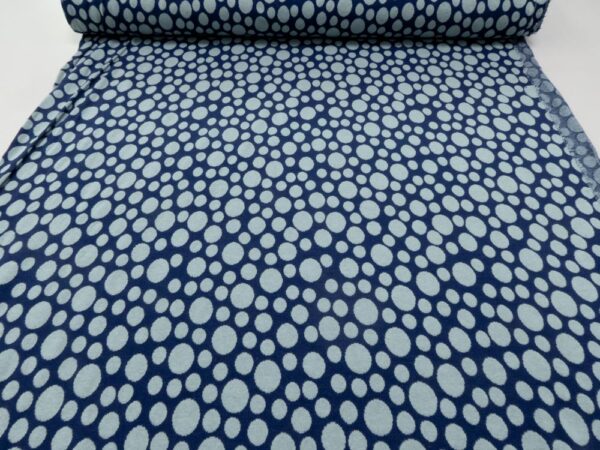 Stoff Baumwolle Jacquard Stretch Punkte blau-hellblau – Bild 3