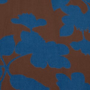 Stoff Viskosedruck Blumen blau-braun