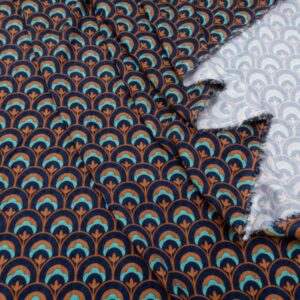 Stoff Vioskose Druck retro Stretch