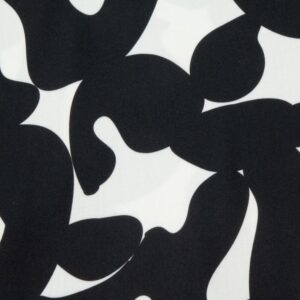 Stoff Viskose-Satin Shadow Grafisch schwarz-ecru