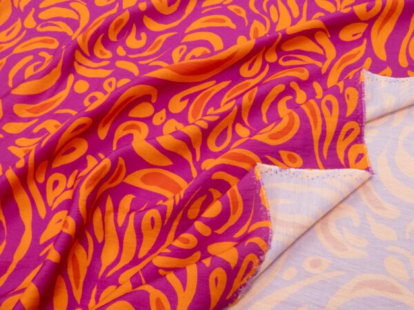 Stoff Viskose Crash psycadelic fuchsia-orange – Bild 2