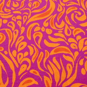 Stoff Viskose Crash psycadelic fuchsia-orange
