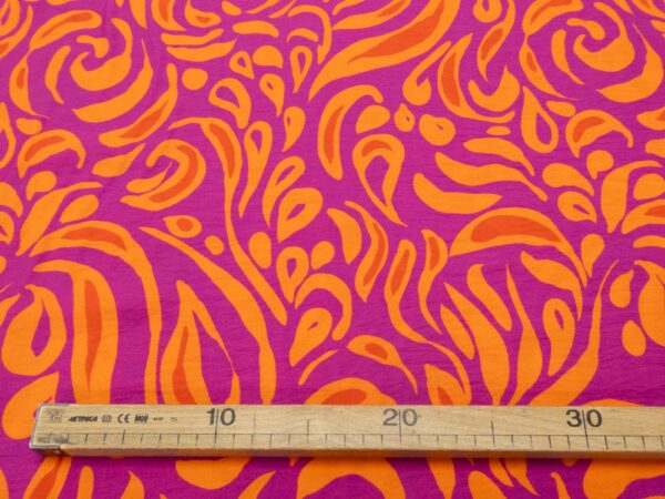 Stoff Viskose Crash psycadelic fuchsia-orange – Bild 5