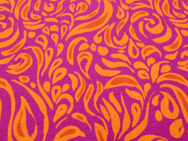 Stoff Viskose Crash psycadelic fuchsia-orange