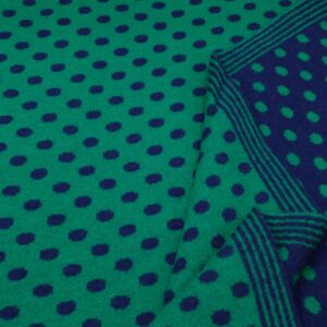 Stoff Merino Doubleface Strick grün-blau