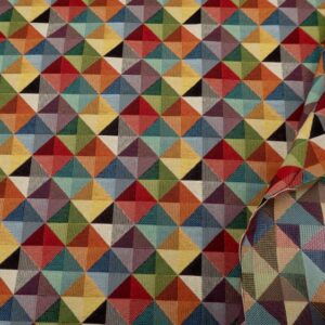 Stoff Gobelin Dreiecke bunt
