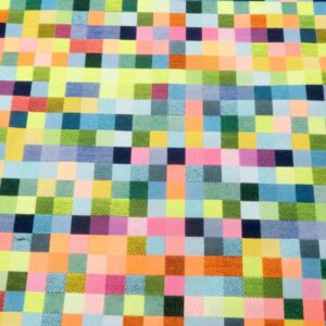 Stoff Gobelin Schachbrett bunt neon