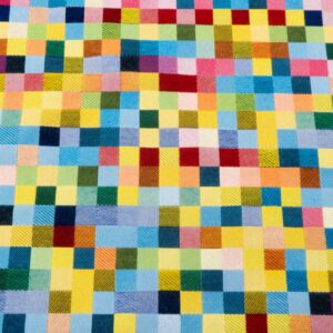 Stoff Gobelin Schachbrett bunt