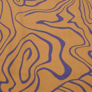 Stoff Viskose Wellen violett auf sandbraun