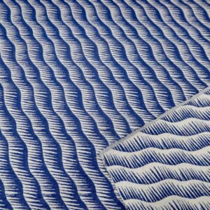 Stoff Jacquard Vague Bleu Royal