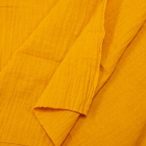 Stoff Muslin ochre yellow - indischgelb