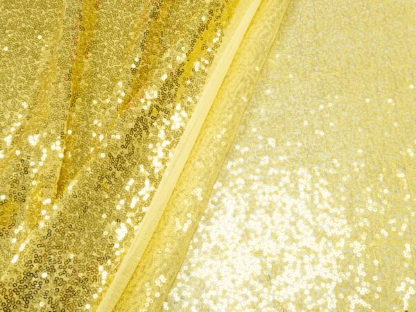 Stoff Pailletten klein gold – Bild 3