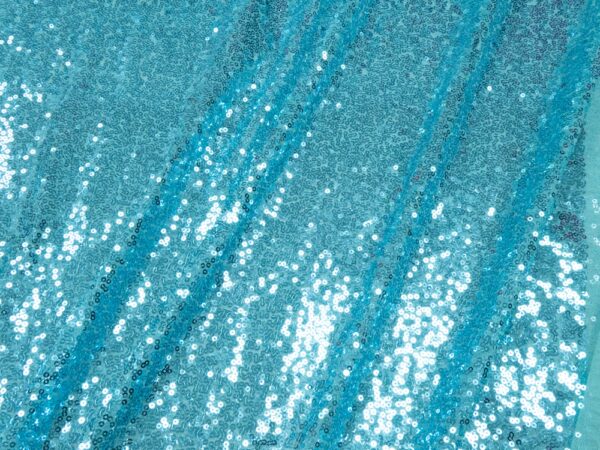 Stoff Pailletten klein aqua blue